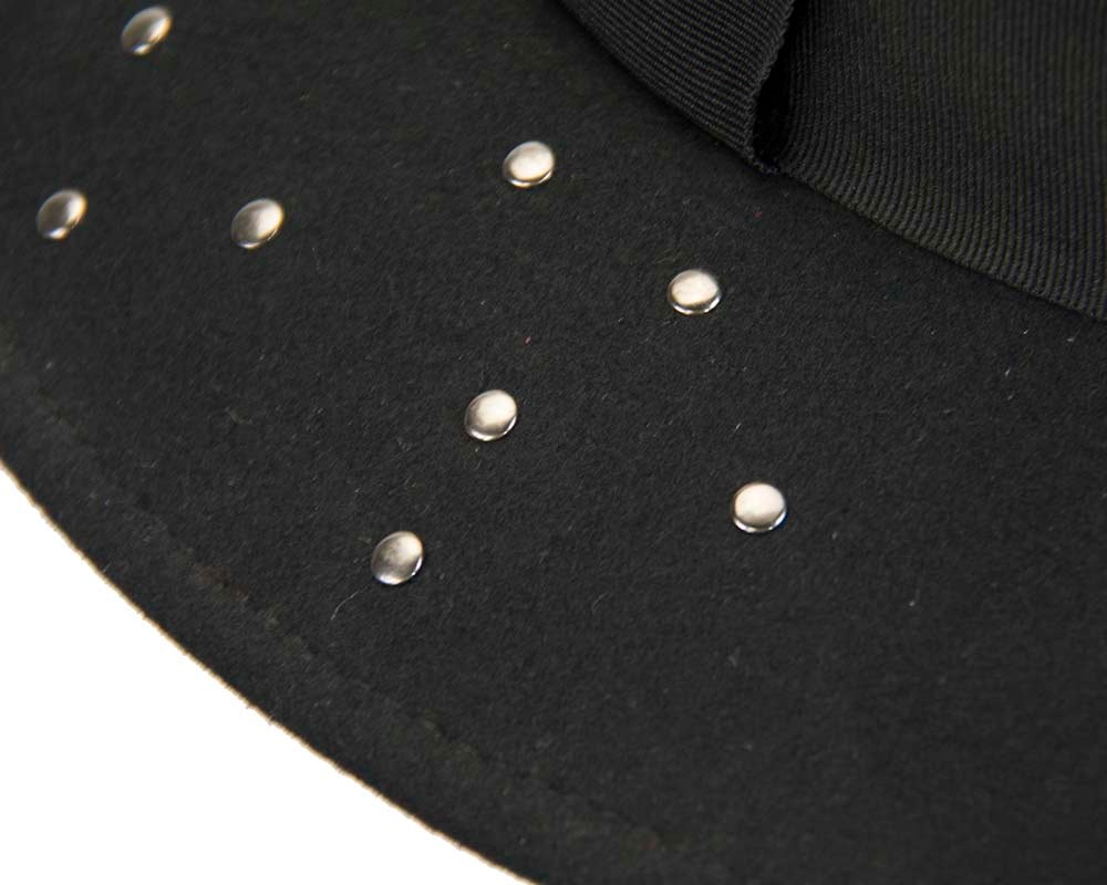 Wide brim black felt fedora hat by Max Alexander - Image 5