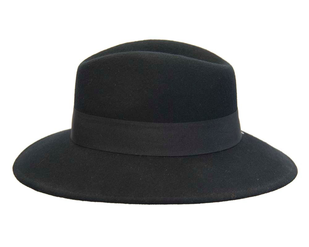 Wide brim black felt fedora hat by Max Alexander - Image 3