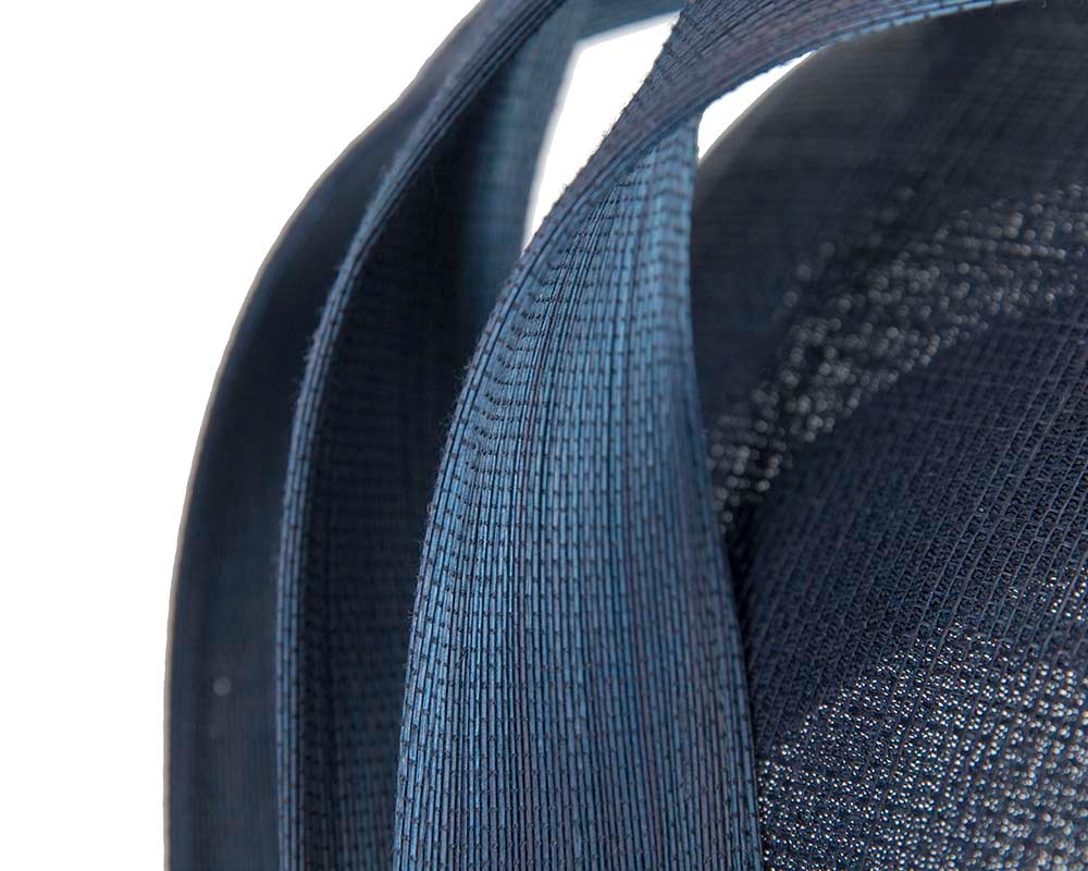 Navy pillbox racing fascinator with jinsin trim by Fillies Collection - Image 5