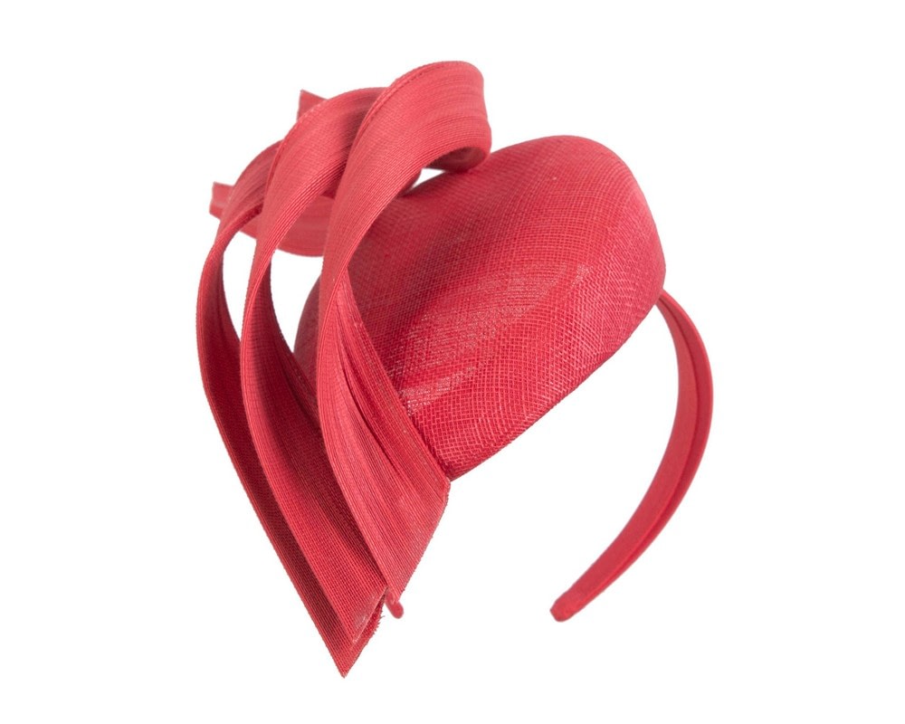 Fascinators Online - Red pillbox racing fascinator with jinsin trim by Fillies Collection