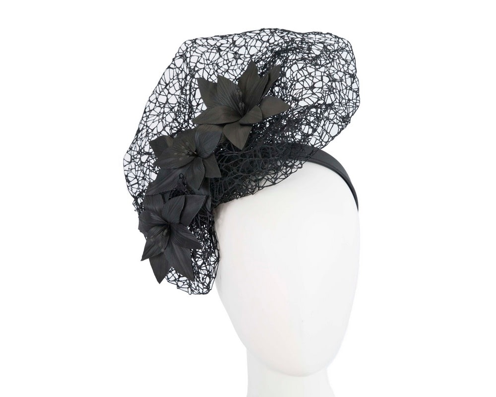 Fascinators Online - Black designers racing fascinator by Fillies Collection