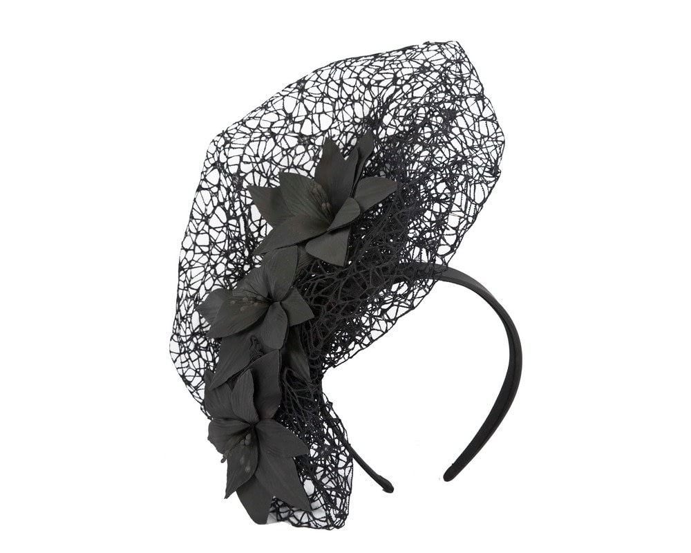 Fascinators Online - Black designers racing fascinator by Fillies Collection