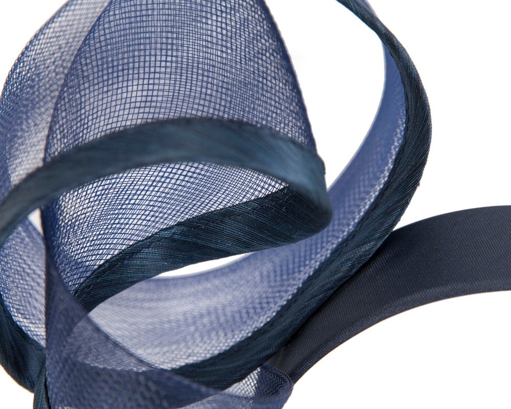 Twisted navy racing fascinator by Fillies Collection - Image 3