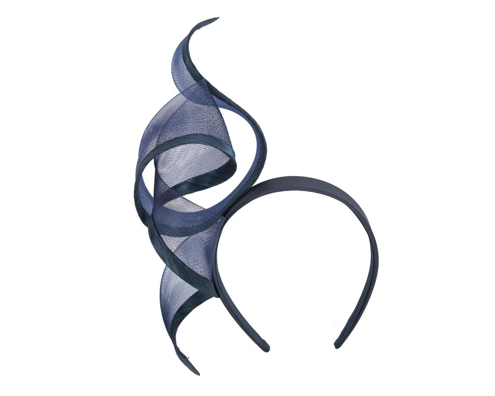 Fascinators Online - Twisted navy racing fascinator by Fillies Collection