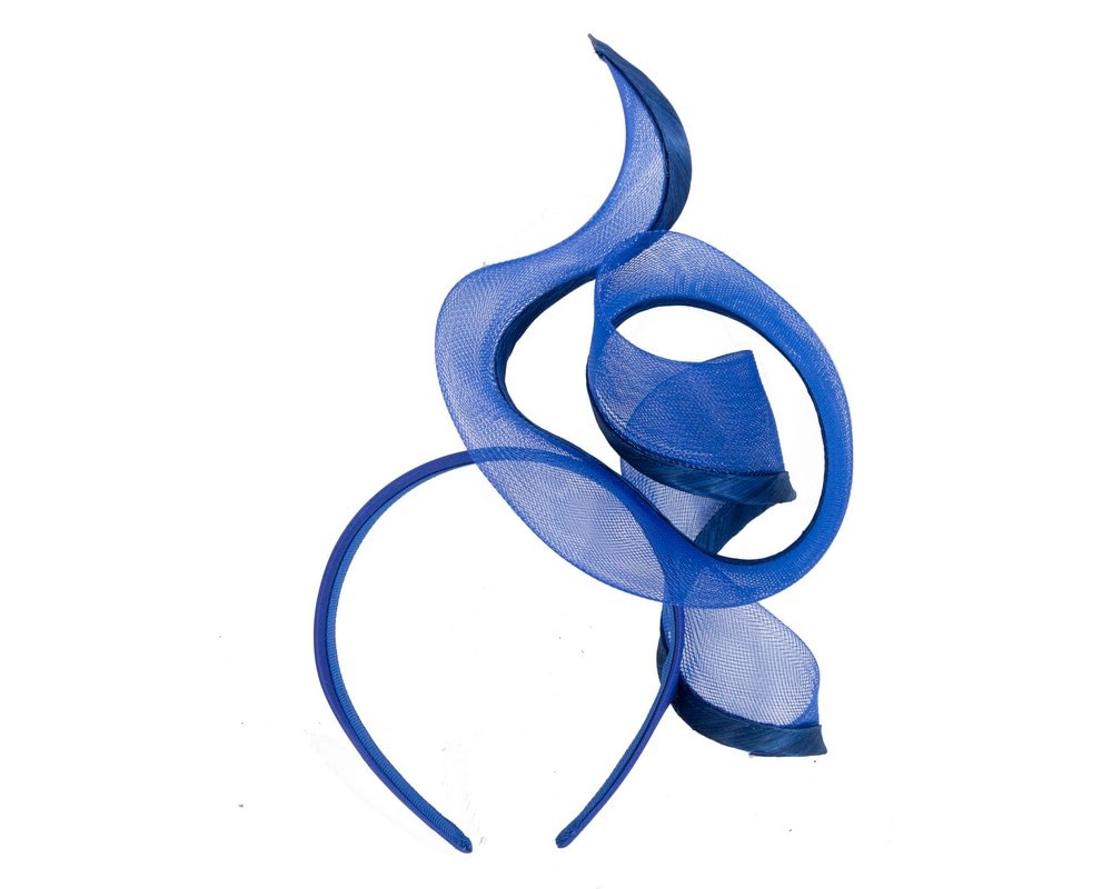 Twisted royal blue racing fascinator by Fillies Collection - Image 4