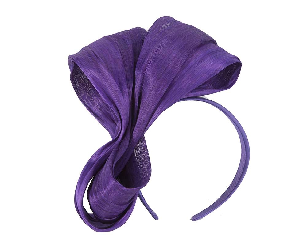 Fascinators Online - Purple bow racing fascinator by Fillies Collection