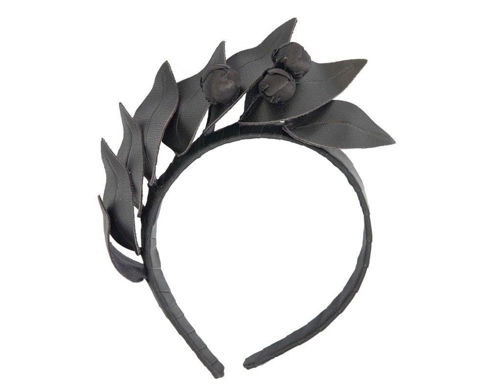 Fascinators Online - Black leather racing fascinator by Max Alexander
