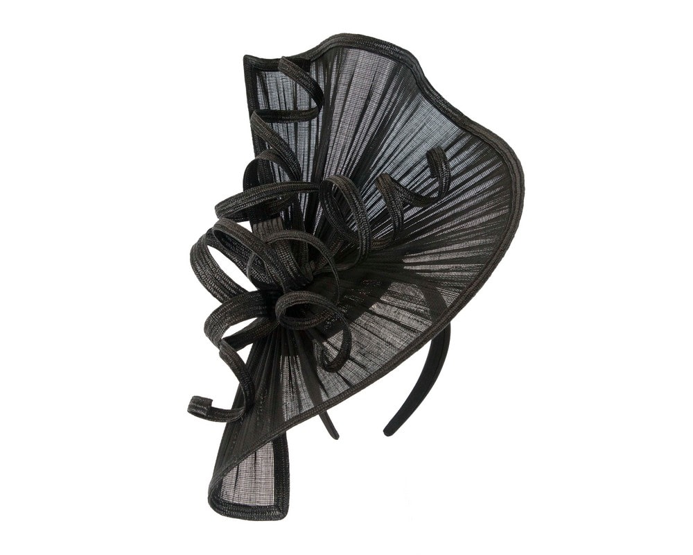Fascinators Online - Large black jinsin racing fascinator by Fillies Collection
