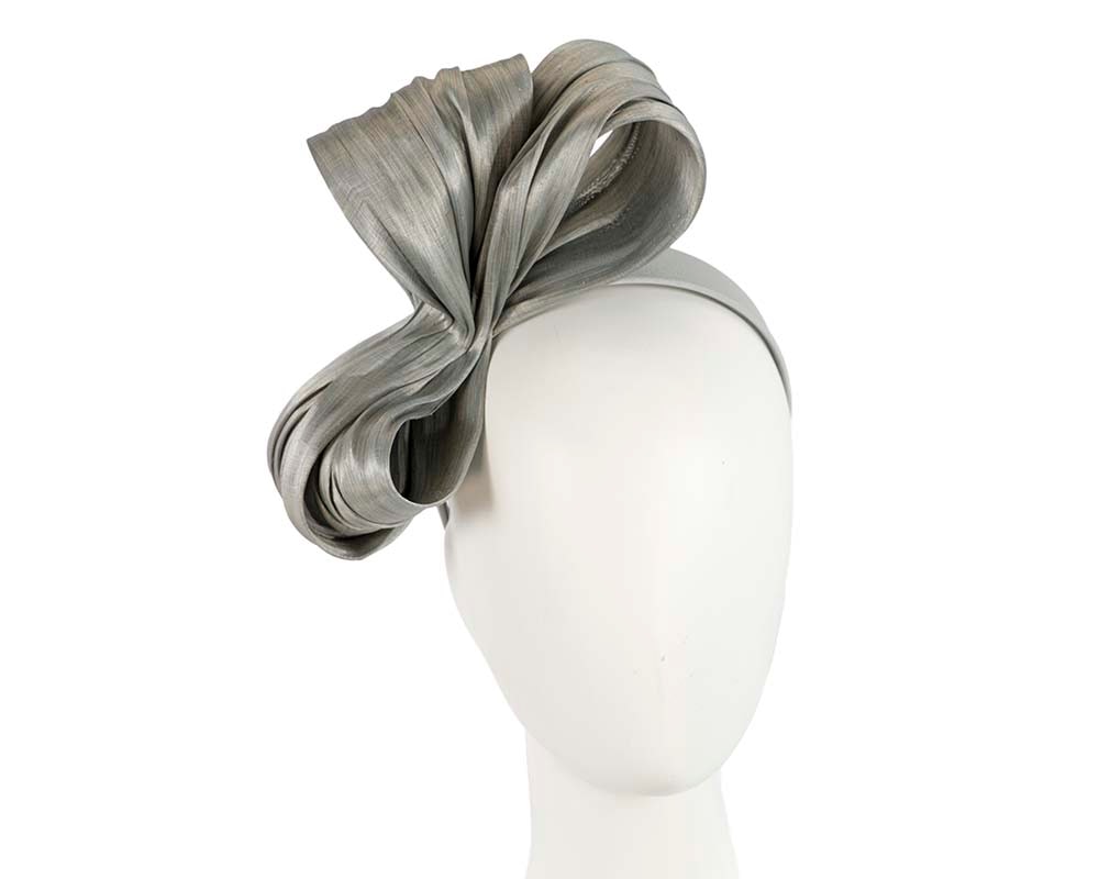 Fascinators Online - Silver bow racing fascinator by Fillies Collection