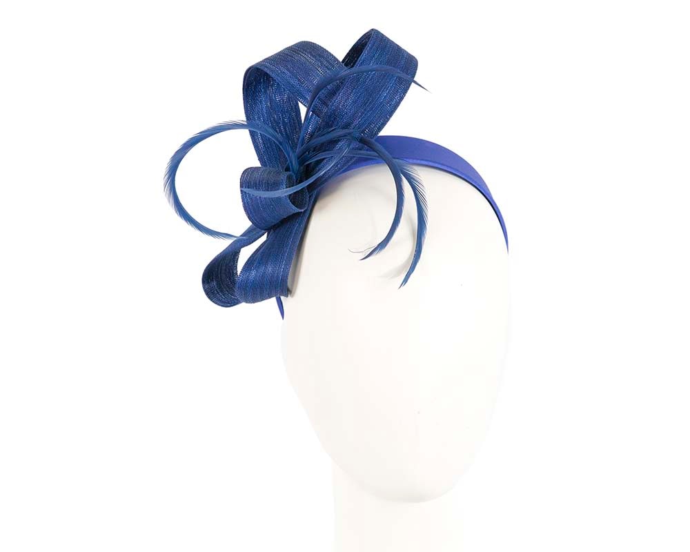 Fascinators Online - Royal blue loops headband fascinator by Fillies Collection