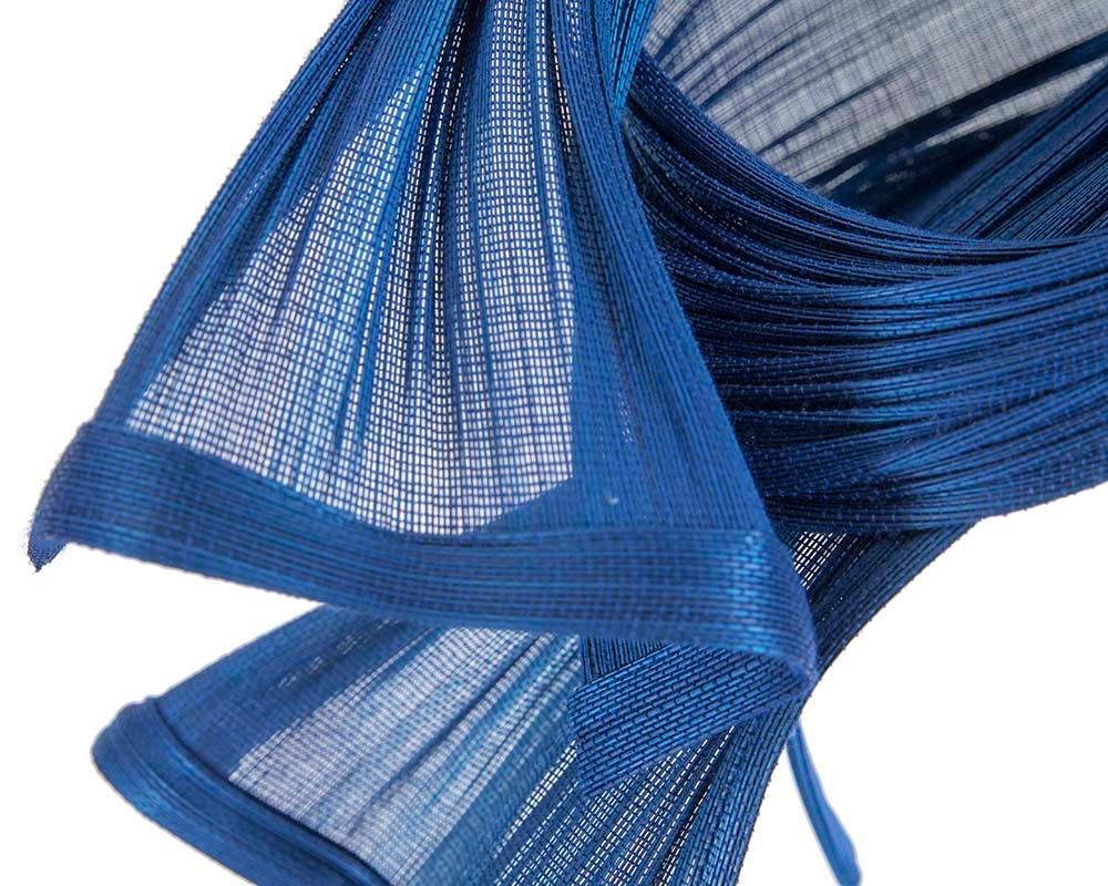 Twisted royal blue jinsin racing fascinator by Fillies Collection - Image 4