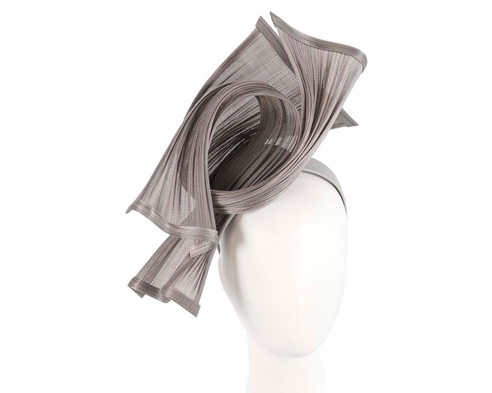Fascinators Online - Twisted nudsilver jinsin racing fascinator by Fillies Collection