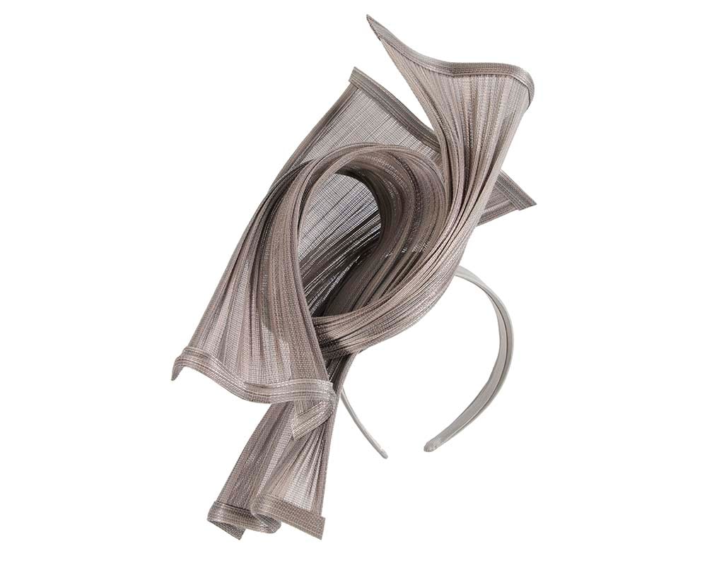 Fascinators Online - Twisted nudsilver jinsin racing fascinator by Fillies Collection