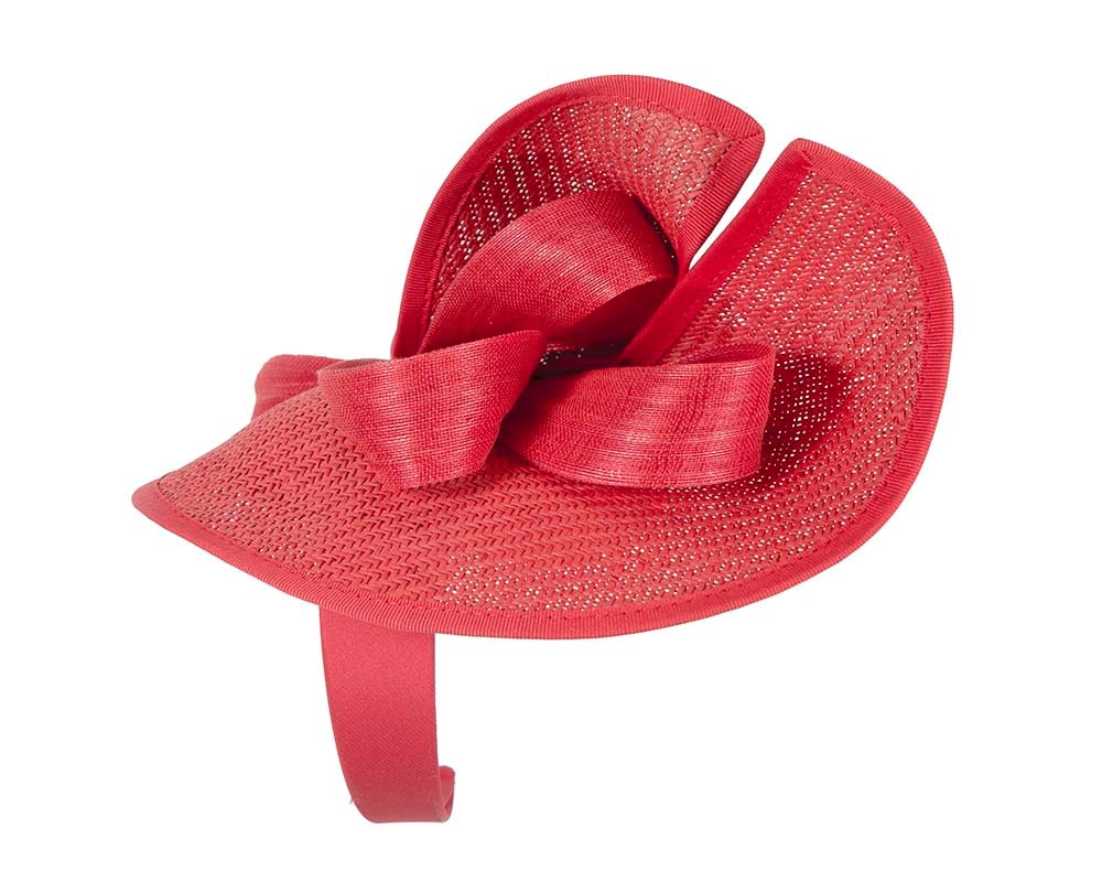 Red fascinator with bow by Fillies Collection - Fascinators Online Red fascinator with bow by Fillies Collection - Image 3