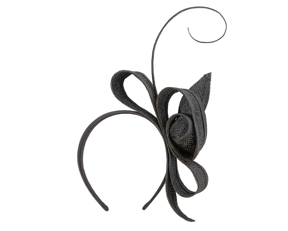 Fascinators Online - Black Australian Made bow fascinator