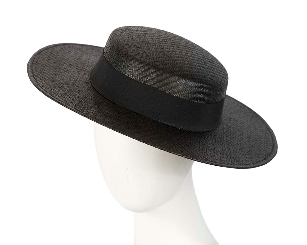 Fascinators Online - Black boater hat by Max Alexander