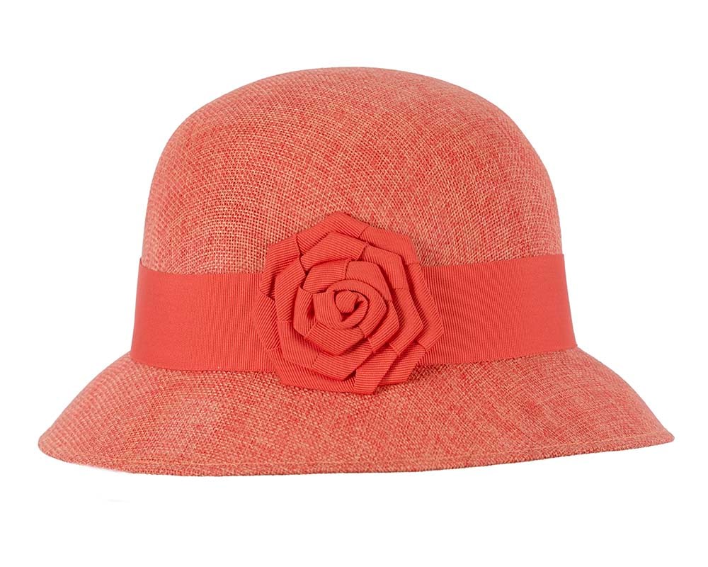 Orange spring racing bucket hat - Fascinators Online Orange spring racing bucket hat - Image 3