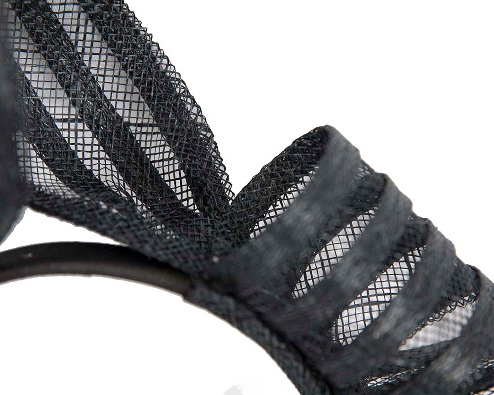 Black sinamay racing fascinator by Max Alexander - Image 3
