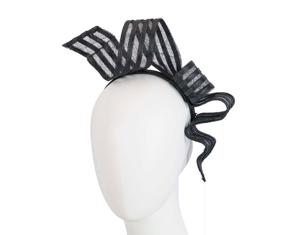 Fascinators Online - Black sinamay racing fascinator by Max Alexander