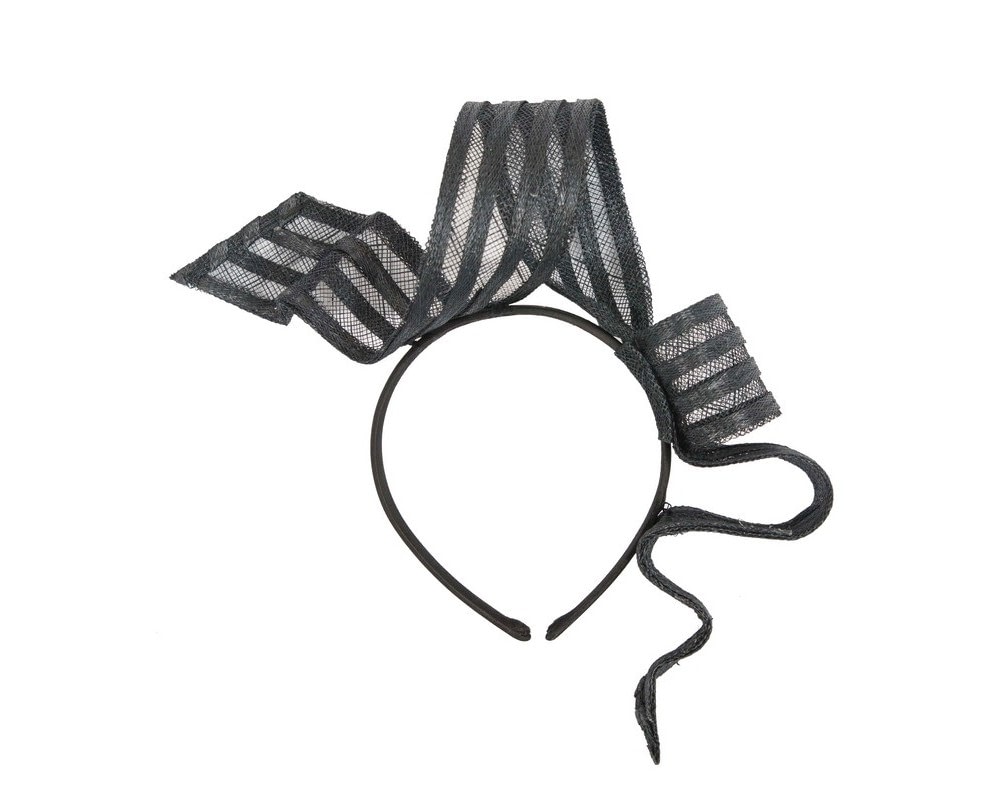 Fascinators Online - Black sinamay racing fascinator by Max Alexander