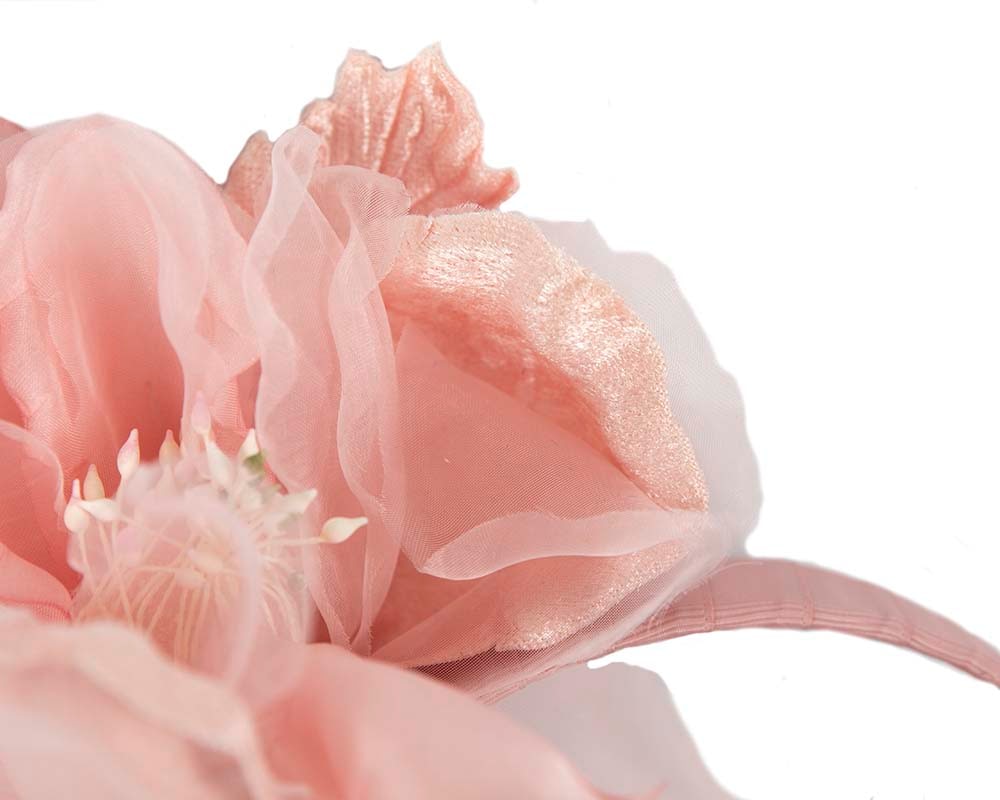 Pink Silk Flower Fascinator by Fillies Collection - Fascinators Online Pink Silk Flower Fascinator by Fillies Collection - Image 3