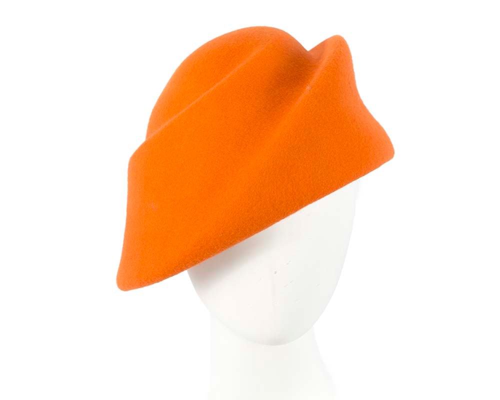 Fascinators Online - Designers orange felt hat
