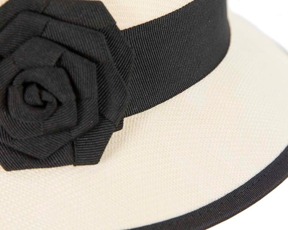 Cream and Black spring racing bucket hat by Max Alexander - Fascinators Online Cream and Black spring racing bucket hat by Max Alexander - Image 4