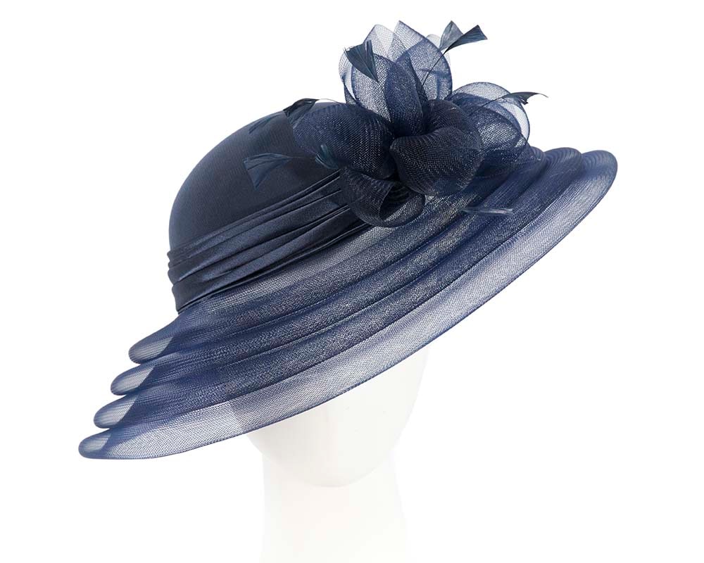 Fascinators Online - Navy custom made Mother of the Bride hat