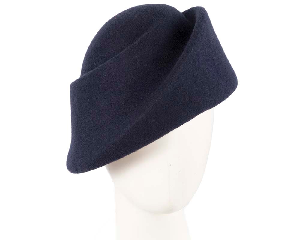 Fascinators Online - Designers navy felt hat