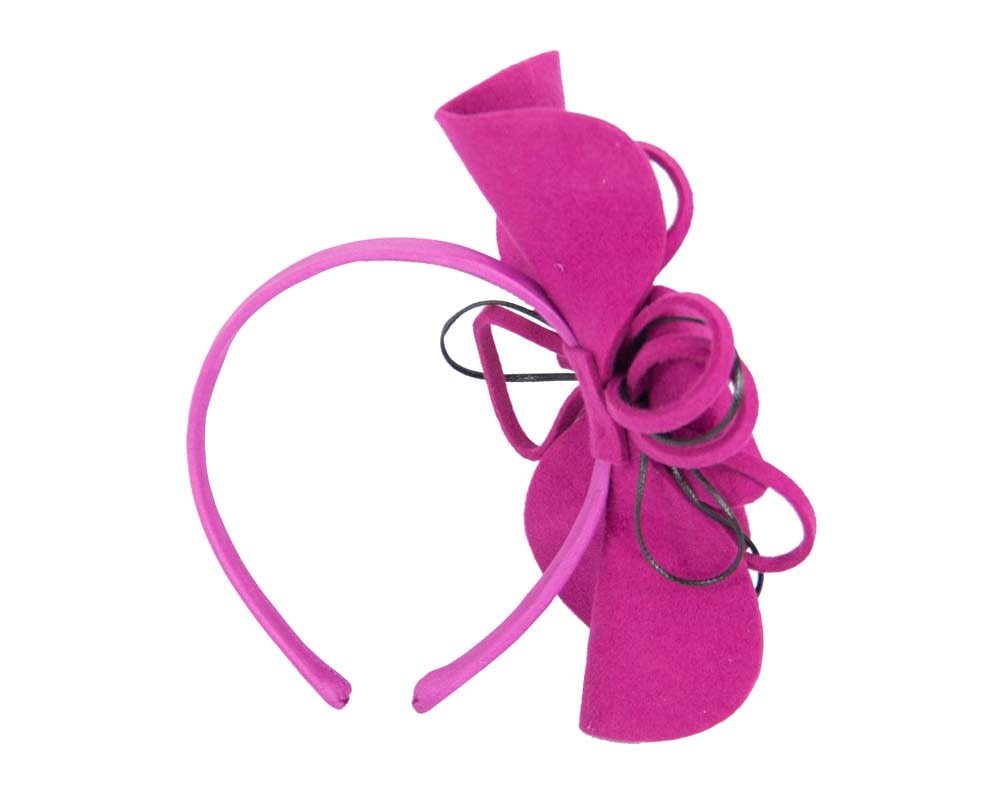 Fuchsia felt flower fascinator headband - Fascinators Online Fuchsia felt flower fascinator headband - Image 4