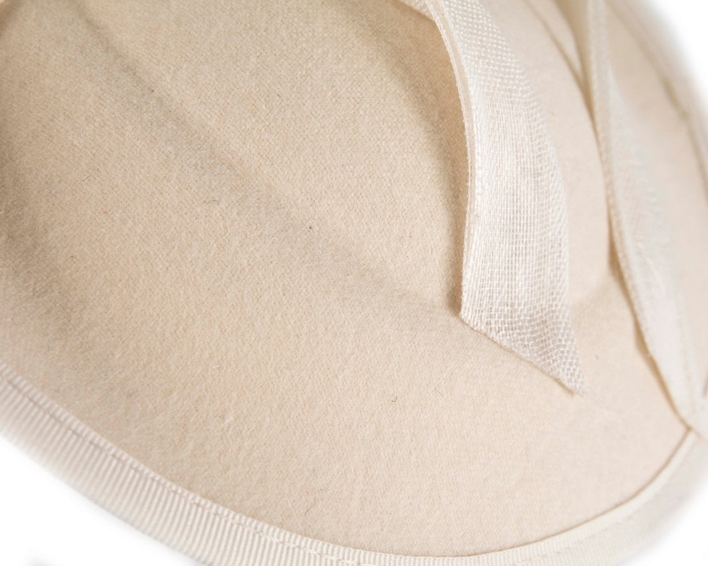 Bespoke cream winter plate fascinator with bow by Fillies Collection - Fascinators Online Bespoke cream winter plate fascinator with bow by Fillies Collection - Image 6