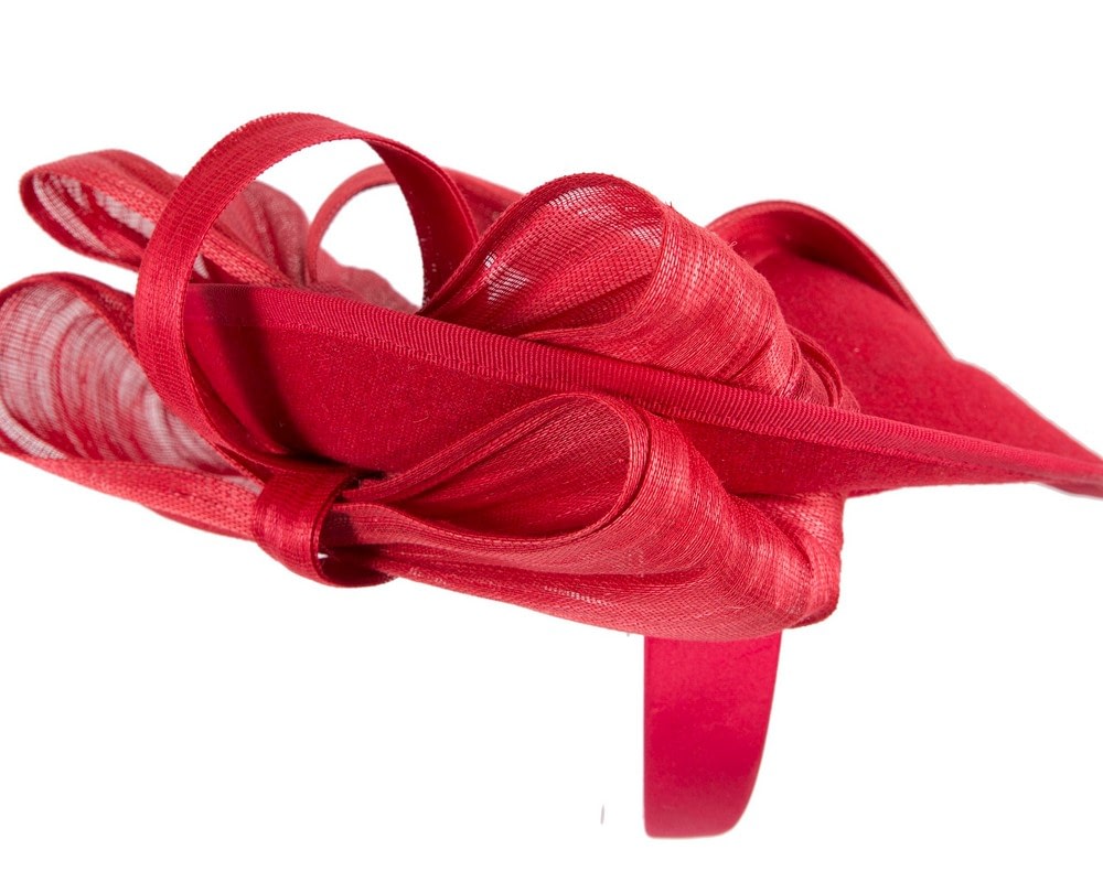 Bespoke red winter plate fascinator with bow by Fillies Collection - Fascinators Online Bespoke red winter plate fascinator with bow by Fillies Collection - Image 7