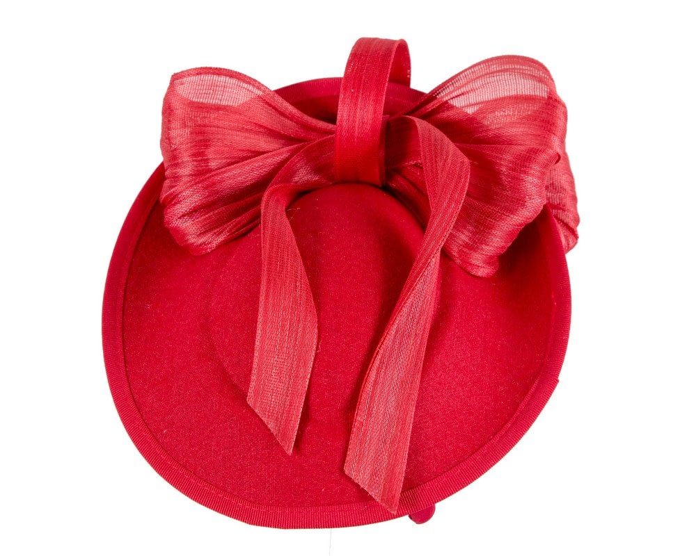 Bespoke red winter plate fascinator with bow by Fillies Collection - Fascinators Online Bespoke red winter plate fascinator with bow by Fillies Collection - Image 3