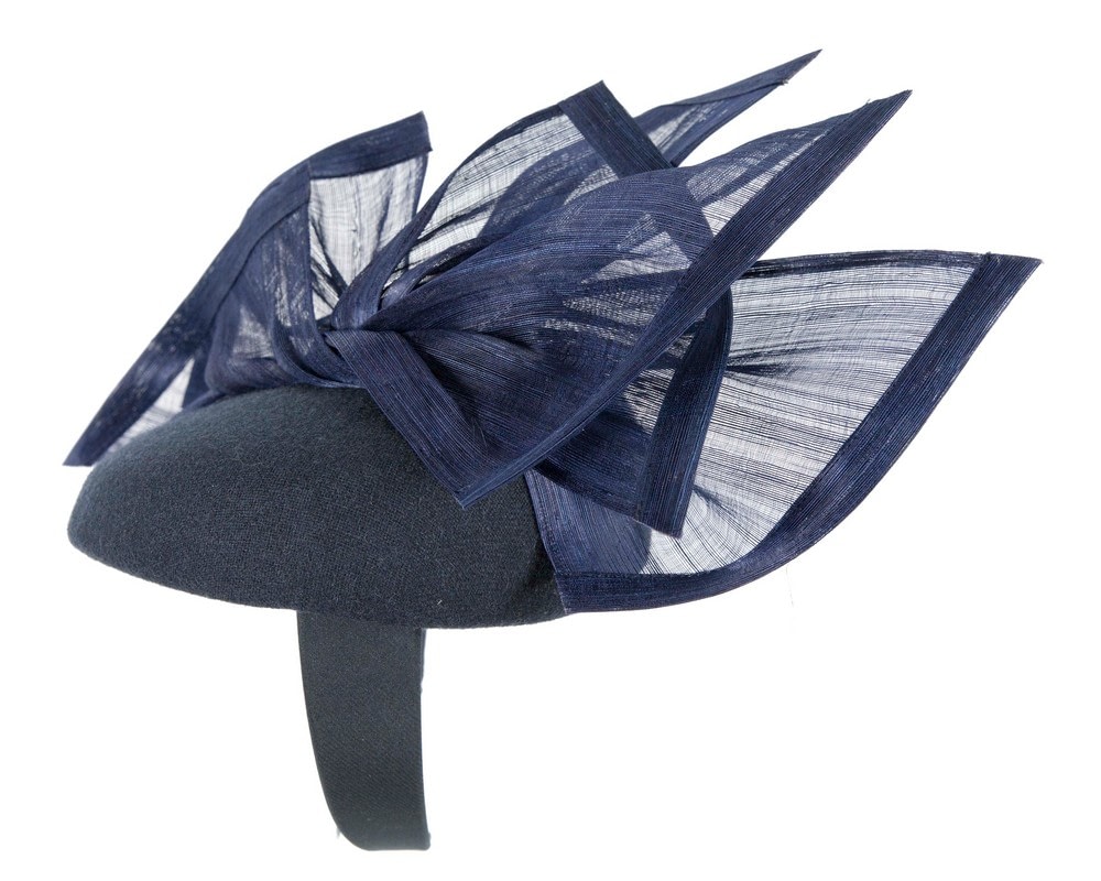 Bespoke navy winter pillbox fascinator by Fillies Collection - Fascinators Online Bespoke navy winter pillbox fascinator by Fillies Collection - Image 3