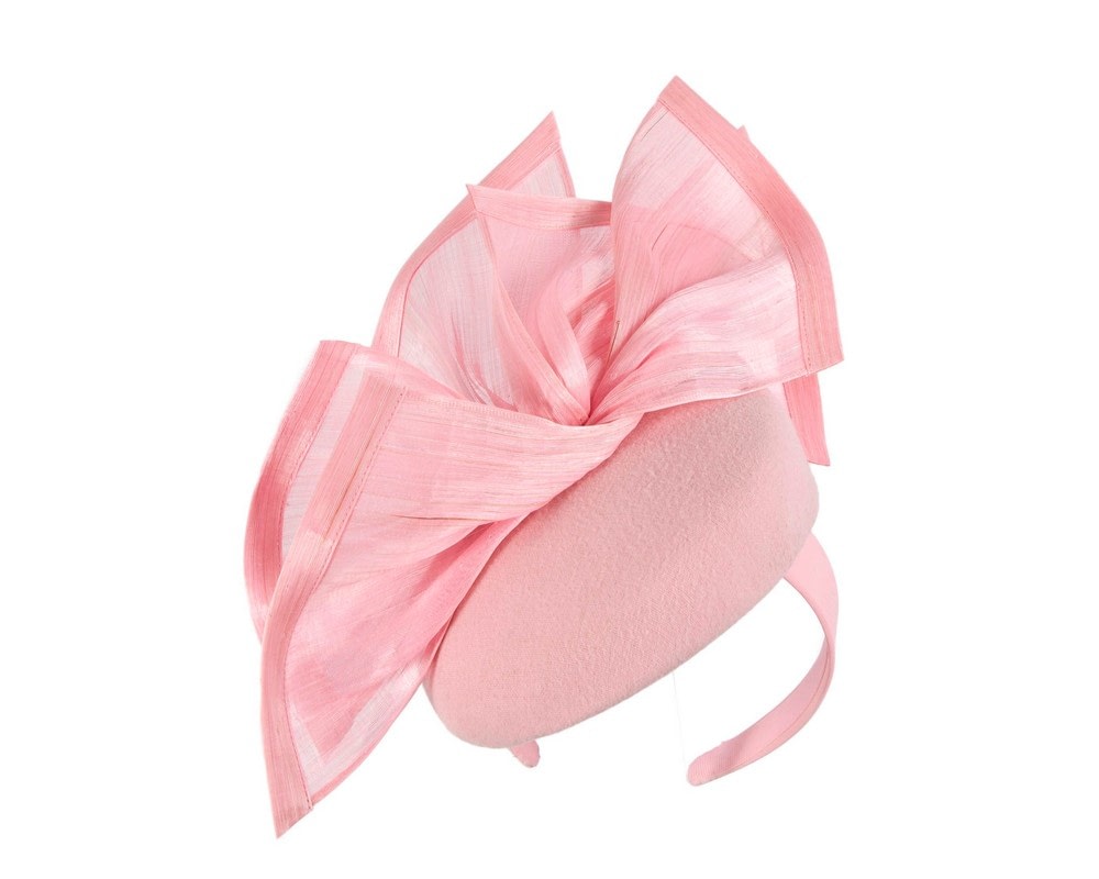 Fascinators Online - Bespoke pink winter pillbox fascinator by Fillies Collection