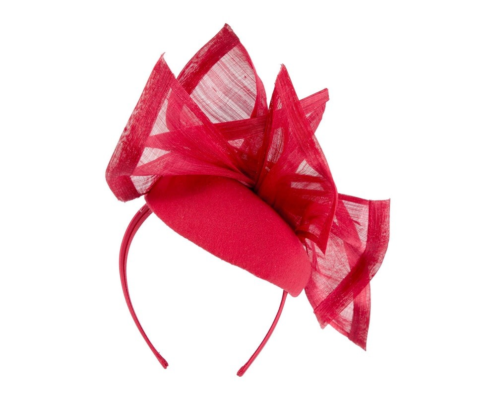 Bespoke red winter pillbox fascinator by Fillies Collection - Image 6