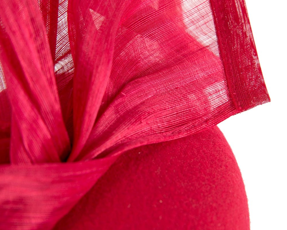 Bespoke red winter pillbox fascinator by Fillies Collection - Image 5