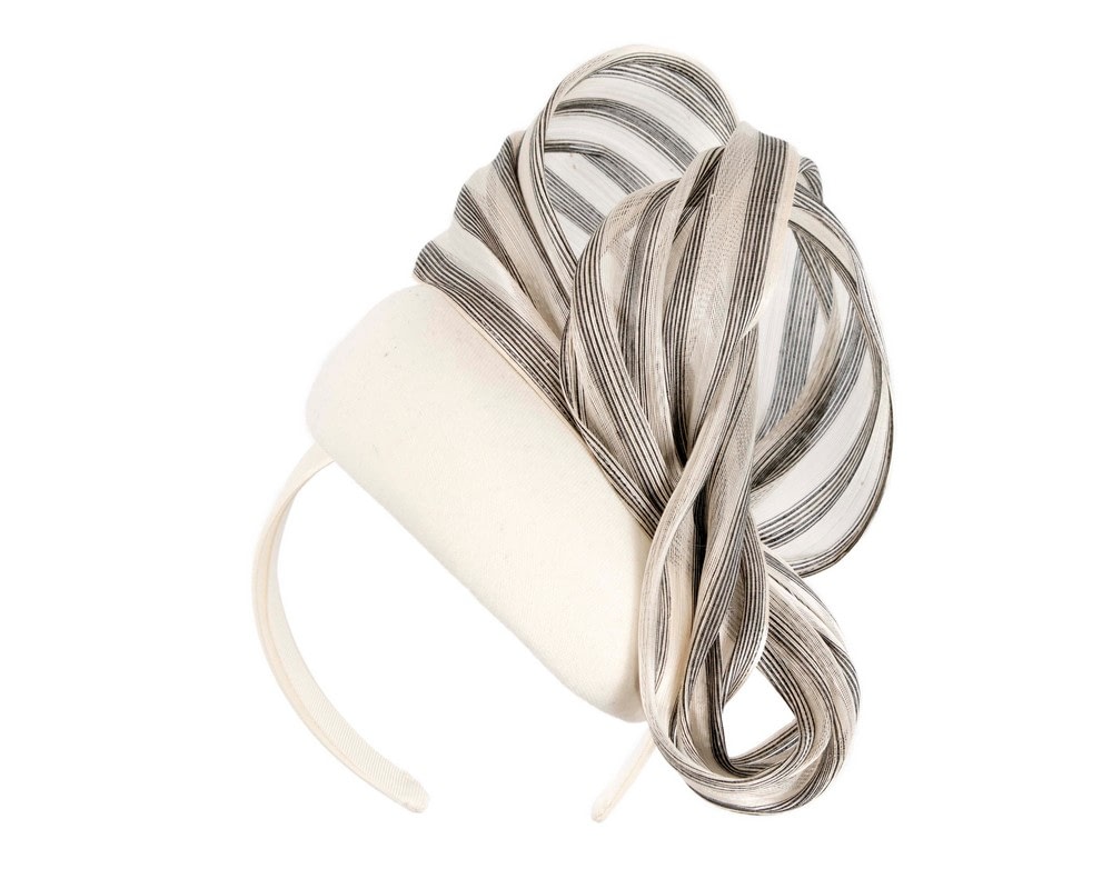 Fascinators Online - Bespoke cream & black pillbox with bow by Fillies Collection