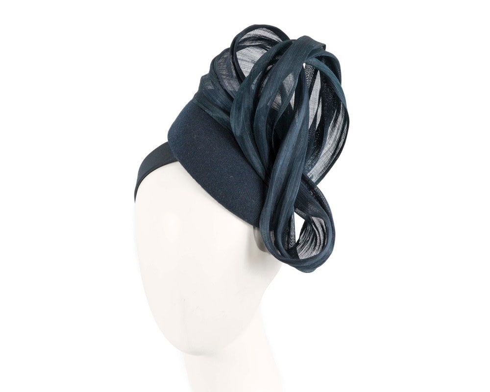 Fascinators Online - Bespoke navy pillbox with bow by Fillies Collection