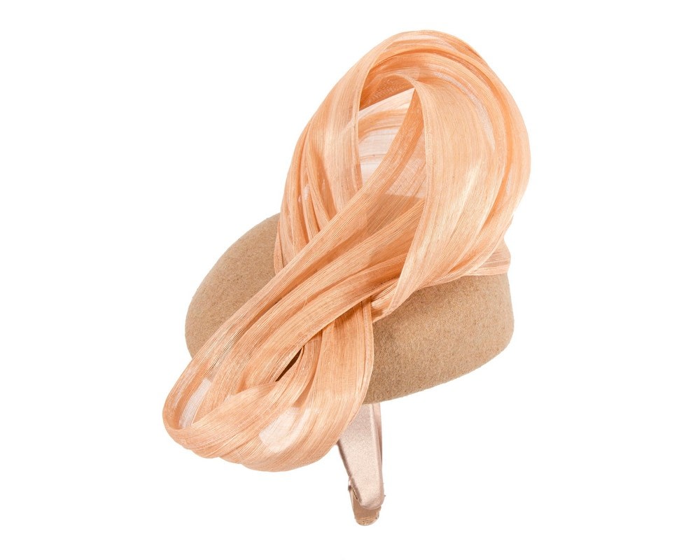 Bespoke beige pillbox with bow by Fillies Collection - Fascinators Online Bespoke beige pillbox with bow by Fillies Collection - Image 3