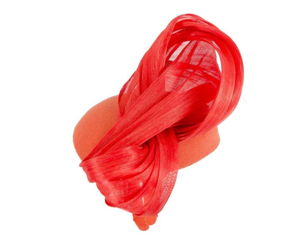 Bespoke orange pillbox with bow by Fillies Collection - Fascinators Online Bespoke orange pillbox with bow by Fillies Collection - Image 3