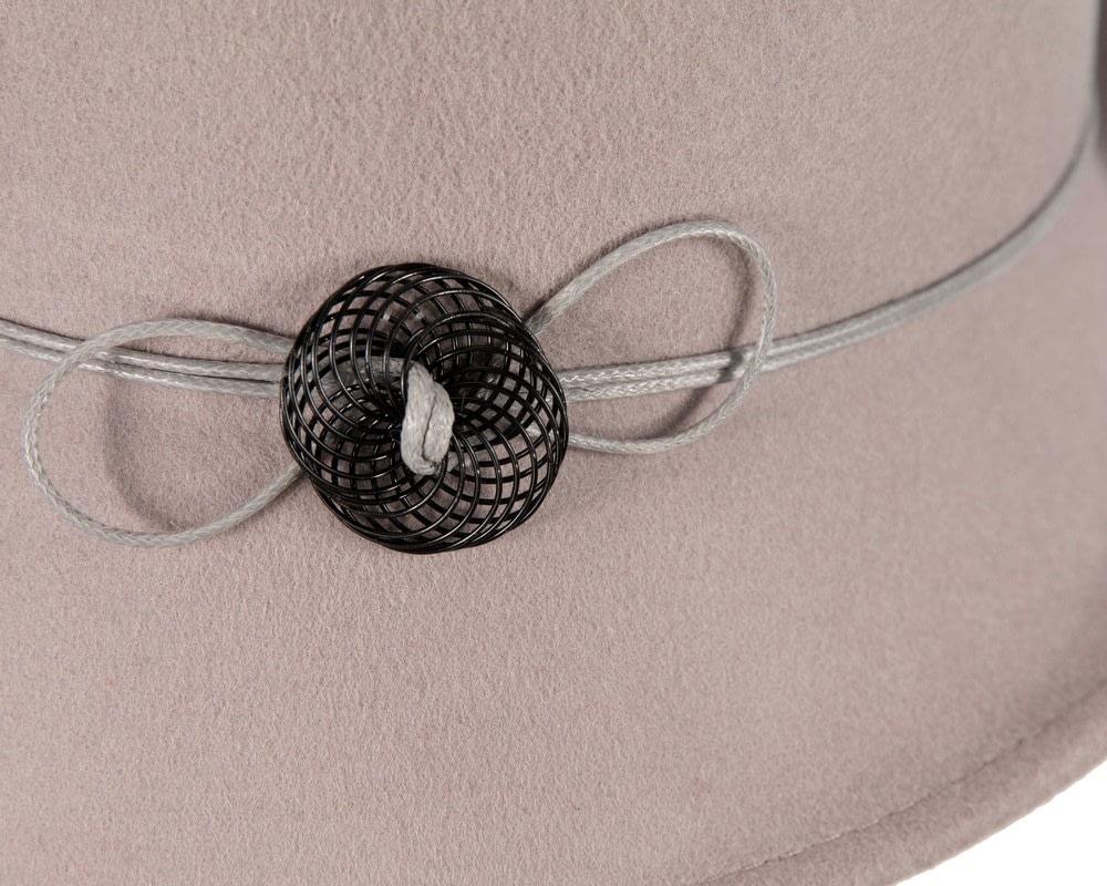 Grey ladies winter felt cloche hat by Max Alexander - Fascinators Online Grey ladies winter felt cloche hat by Max Alexander - Image 5