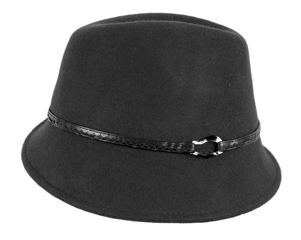 Black ladies felt fedora hat by Max Alexander - Fascinators Online Black ladies felt fedora hat by Max Alexander - Image 4