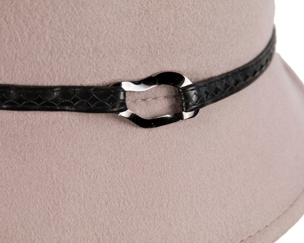 Grey ladies felt fedora hat by Max Alexander - Fascinators Online Grey ladies felt fedora hat by Max Alexander - Image 5
