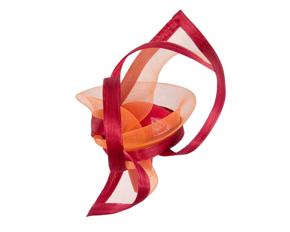 Edgy red & orange fascinator by Fillies Collection - Image 4