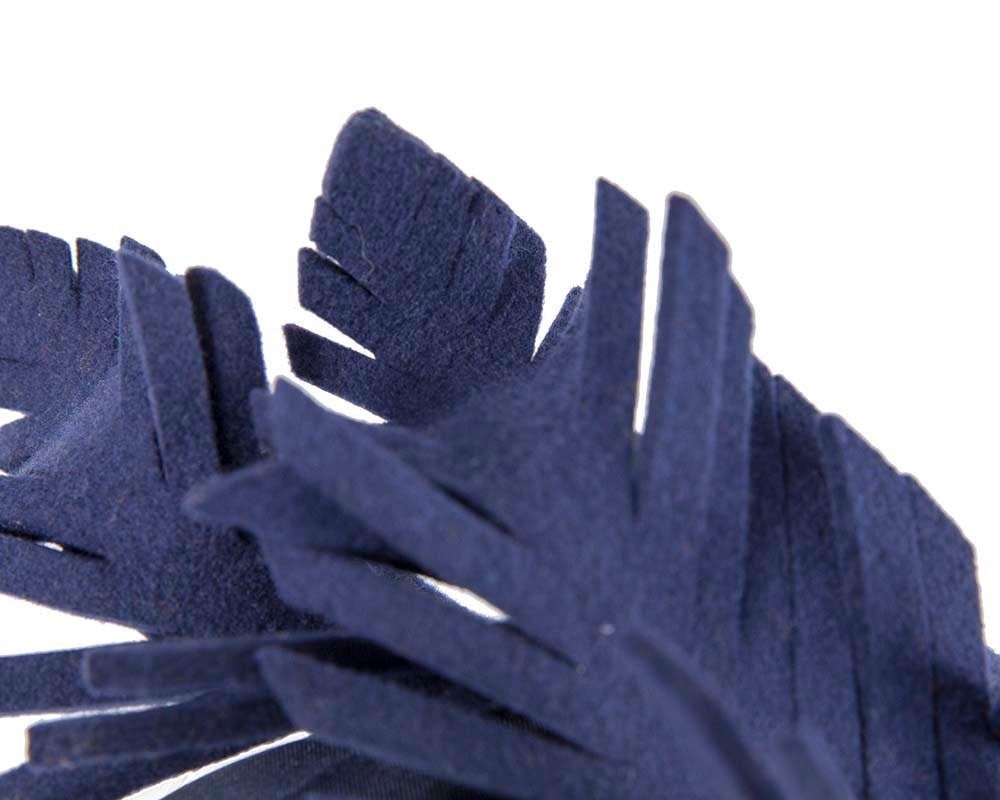 Navy felt winter fascinator by Max Alexander - Fascinators Online Navy felt winter fascinator by Max Alexander - Image 3