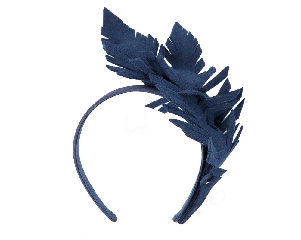 Fascinators Online - Navy felt winter fascinator by Max Alexander
