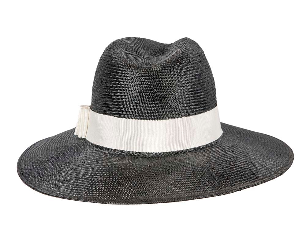 Black & white wide brim ladies fedora hat by Max Alexander - Fascinators Online Black & white wide brim ladies fedora hat by Max Alexander - Image 6