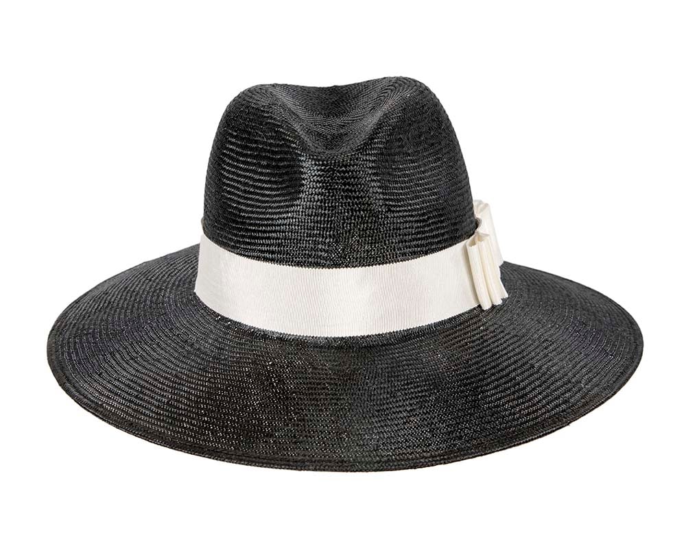Black & white wide brim ladies fedora hat by Max Alexander - Fascinators Online Black & white wide brim ladies fedora hat by Max Alexander - Image 4