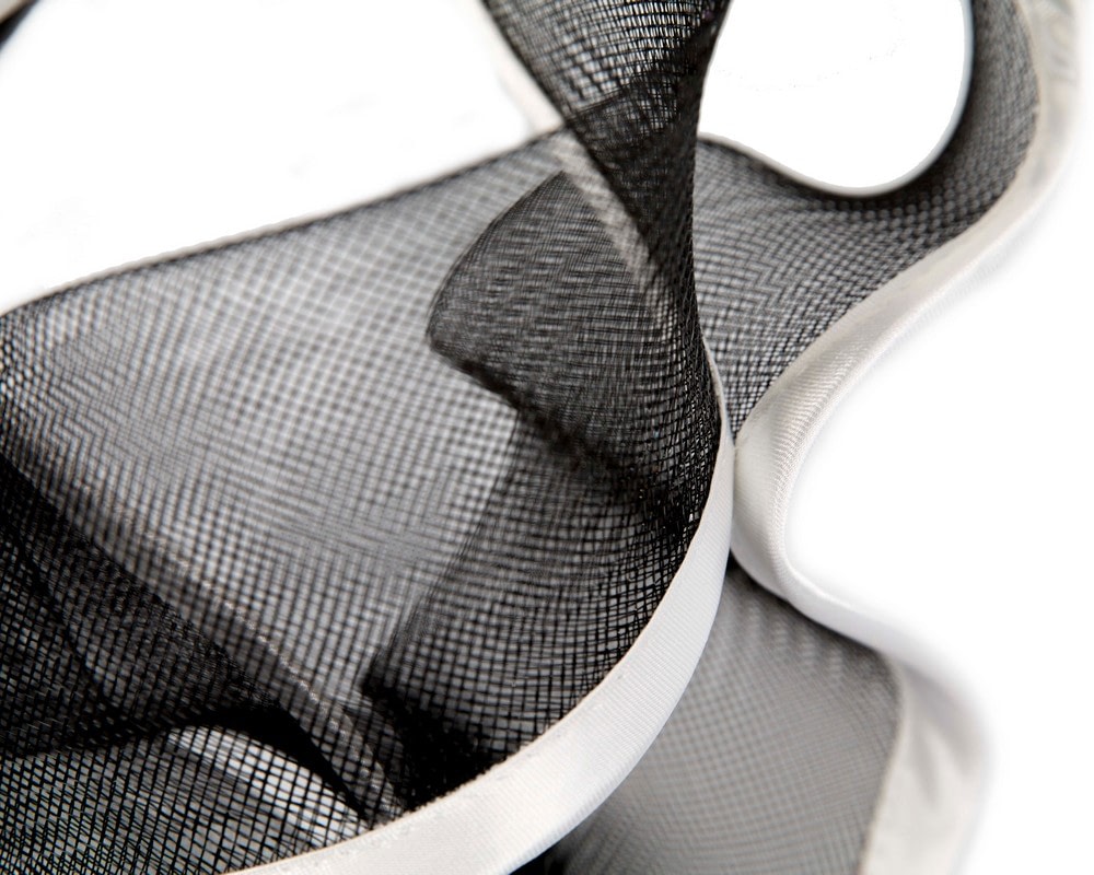 Bespoke large black & white racing fascinator by Fillies Collection - Image 3